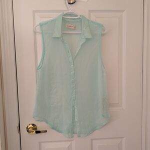 Sheer Mint Sleeveless Blouse